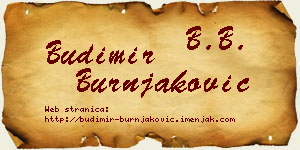Budimir Burnjaković vizit kartica